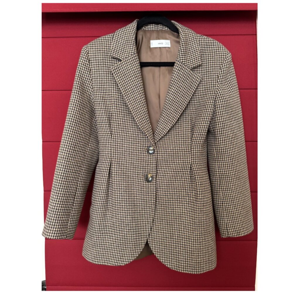 Mango Brown Houndstooth Suit Jacket - image 2